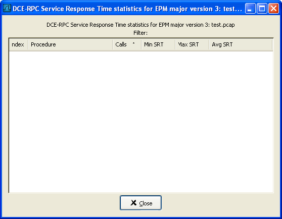 The "DCE-RPC Statistic for ..." 窗口